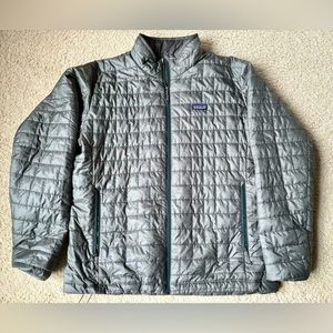 EUC Patagonia Mens XL Primaloft Nano Puff Quilted Puffer Jacket Silver $338 MSRP